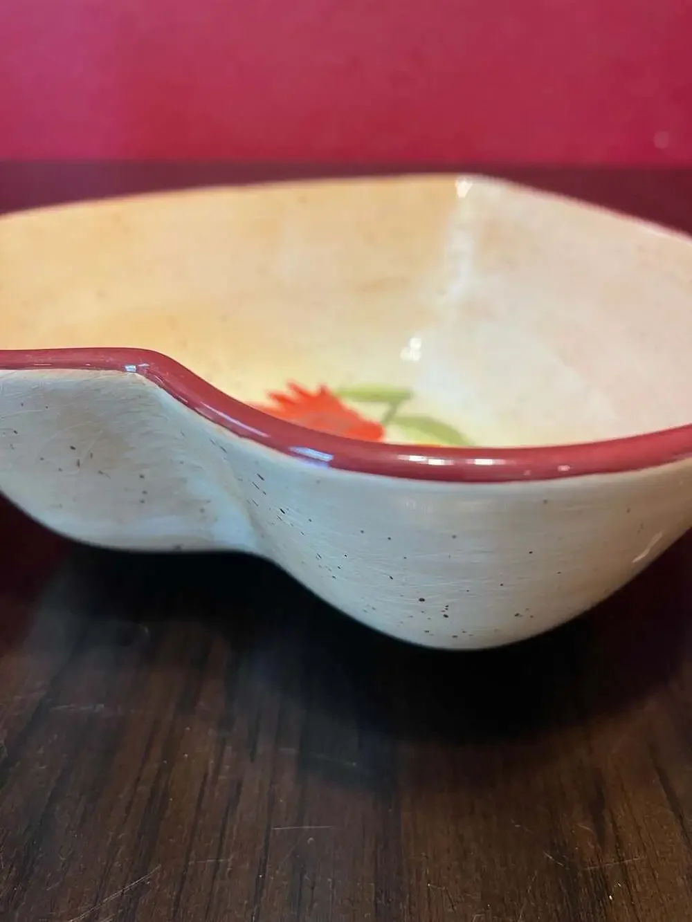 Pfaltzgraff Evening Sun Heart Shaped Serving Bowl with Sunflower Design